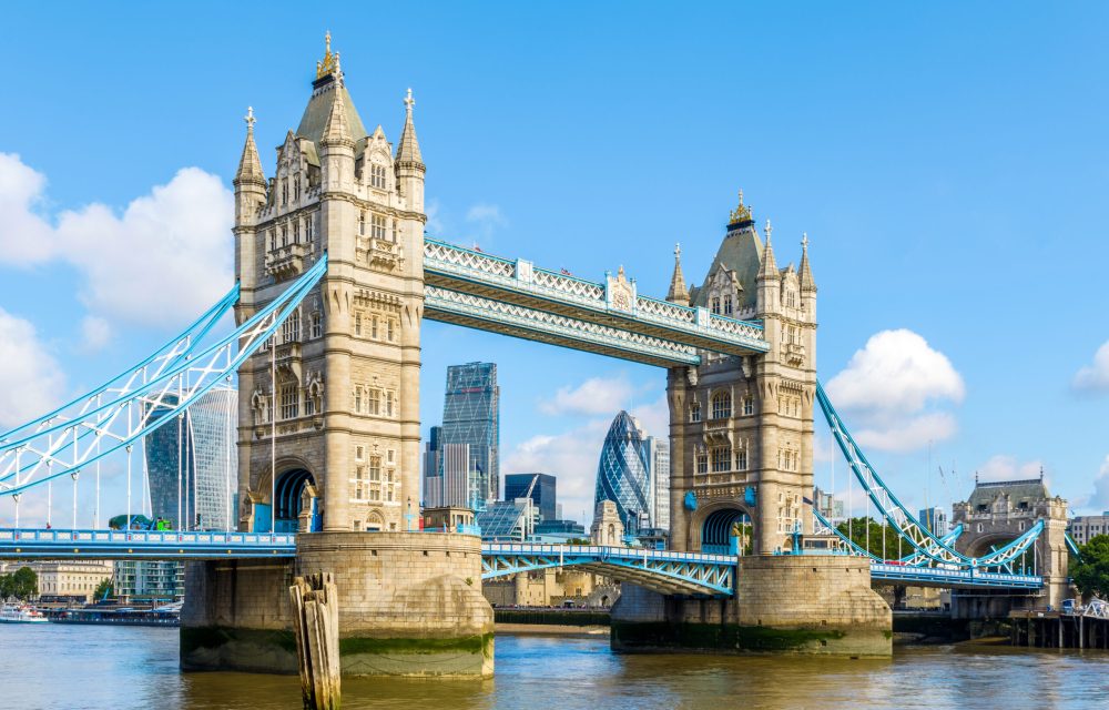 Sunny day at Tower Bridge in London, United Kingdom